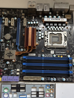 MSI X58 Platinum motherboard used, LGA 1366 DDR3 with I/O shield