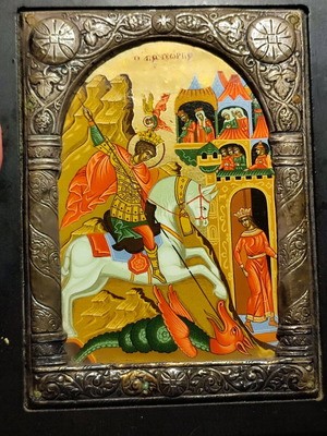 Ο Άγιος Γεώργιος σε ασημί 950, επίσημο αντίγραφο βυζαντινού μουσείου 18x25