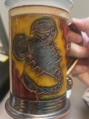 Collector's mug Scorpio handmade clay new
