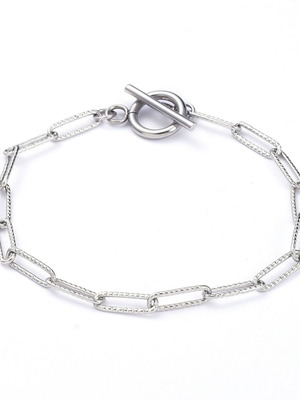 Steel bracelet new with texture and stainless steel clasps