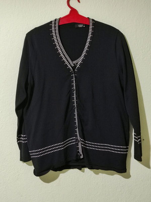 Women's set jacket and blouse like new, black and white