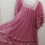 Azade vintage blouse with wide sleeves, pink chiffon