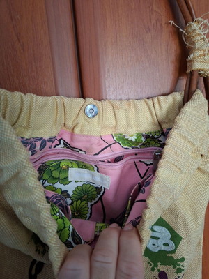 Diesel shoulder bag like new, beige with colorful floral lining
