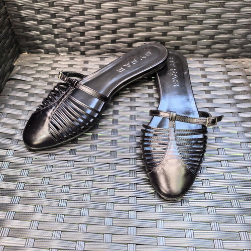 By Far black leather mules size 38