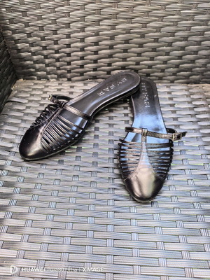 By Far black leather mules size 38