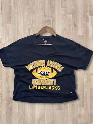 Champion NAU Lumberjacks Jersey Tee like new, size M, navy blue