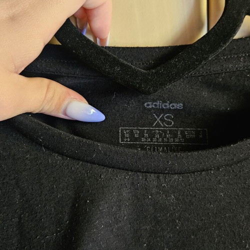 Adidas black crop top t-shirt, XS