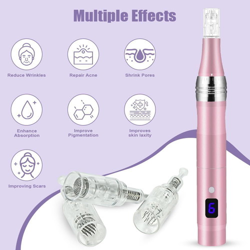 Vicloon Wireless Electric Microneedling Device like new, 5 speeds, LCD