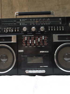 Ραδιοκασετόφωνο Boombox HORTEX PC-7000 μεταχειρισμένο, δεκαετίας 1980, μαύρο
