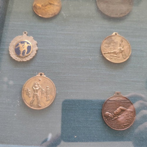 Bulgarian medals used, framed, pack of 15