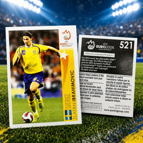 Zlatan Ibrahimovic Panini UEFA Euro 2008 Trading Card new