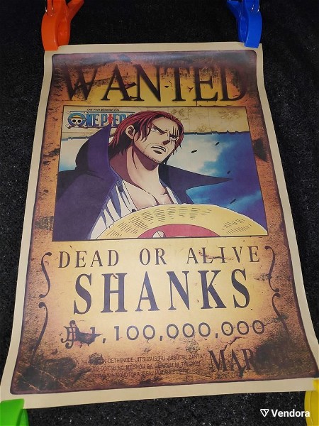  sillektiki afisa Wanted Dead Or Alive Shanks