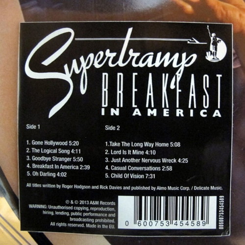 Supertramp Breakfast in America picture disc vinyl LP new sealed