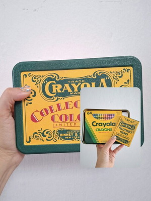 Crayola Complete Crayon Collector Tin 1991 like new with sharpener