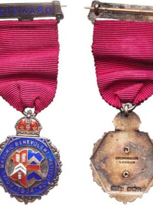 Ασημένιο μετάλλιο 1924 Royal Masonic Benevolent Institution μεταχειρισμένο