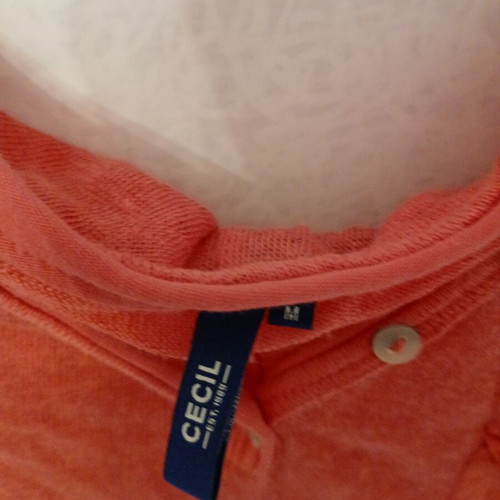 Cecil Orange Coral Long Sleeve Fine Knit Top size M like new