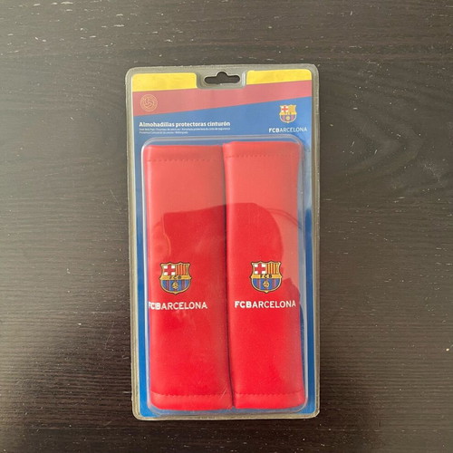 Barcelona FC leather seat belt pads red new