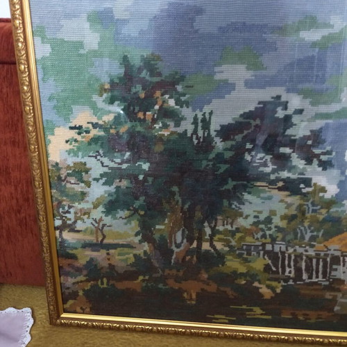 Κεντημένος πίνακας καδρό, 65x52 εκ.