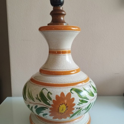 Vintage ceramic table lamp used, handmade Mediterranean style