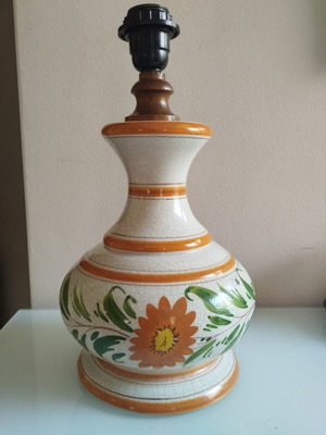 Vintage κεραμικό επιτραπέζιο φωτιστικό μεταχειρισμένο, χειροποίητο μεσογειακό στυλ