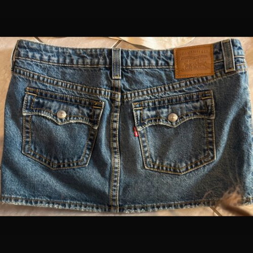 Levi's denim micro low rise skirt, 90s style