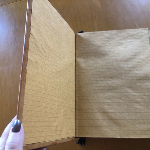 Leather notebook album collectible unused, A4 size, with bookmark