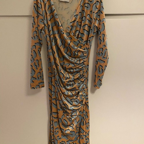Klelia Andrali dress XL like new, beige and turquoise