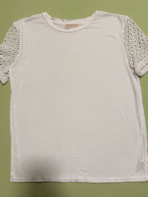 Michael Michael Kors μπλούζα T-shirt με λευκά δαντελένια μανίκια
