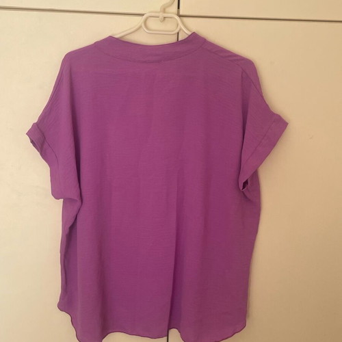 Zymoda short-sleeve blouse new, purple, made in Italy