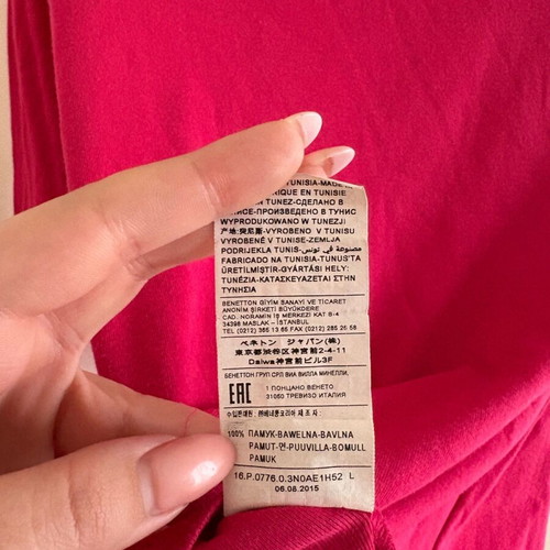 Benetton pink blouse used, size L, 100% cotton