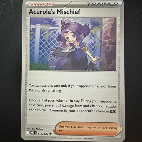 Acerola’s Mischief 113/132 Mega Evolution Pokemon card