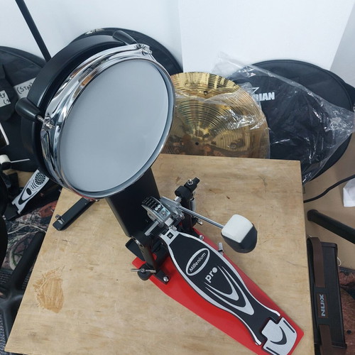 Millenium PD-122 Pro Bass Drum Pedal and MPS-850 Mesh Head Kick Pad with 16" Turkey Crash