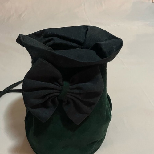 Charles Jourdan vintage pouch like new, green and black suede