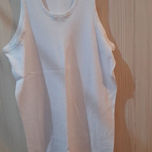 Men's cotton tank top new, white, size S