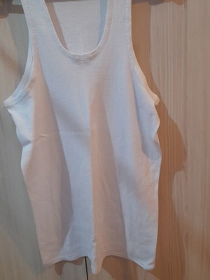 Men's cotton tank top new, white, size S