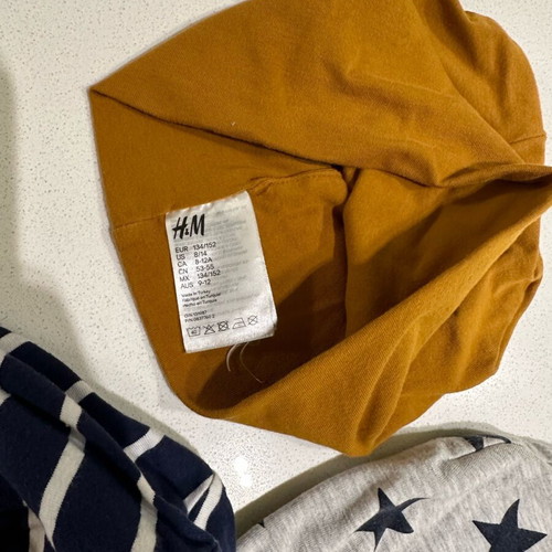 H&M hats used, set of 3, cotton, size 53, blue and brown