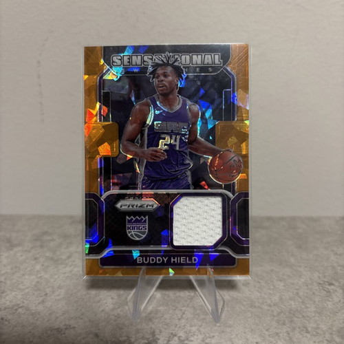 2021 Panini Prizm Sensational Orange Ice Swatches Buddy Hield card