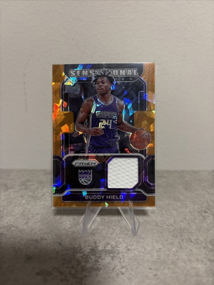 2021 Panini Prizm Sensational Orange Ice Swatches Buddy Hield card