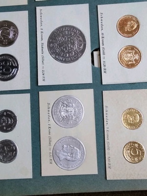 Νομίσματα συλλεκτικά μεταχειρισμένα, άλμπουμ 19 καρτελών, περίπου 500 τεμάχια