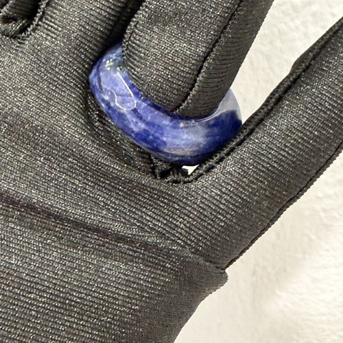 Lapis Lazuli ring carved from natural stone, new