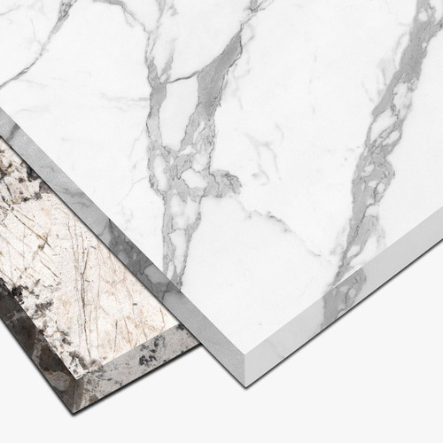 Modern luxury side table with shiny sintered stone, new