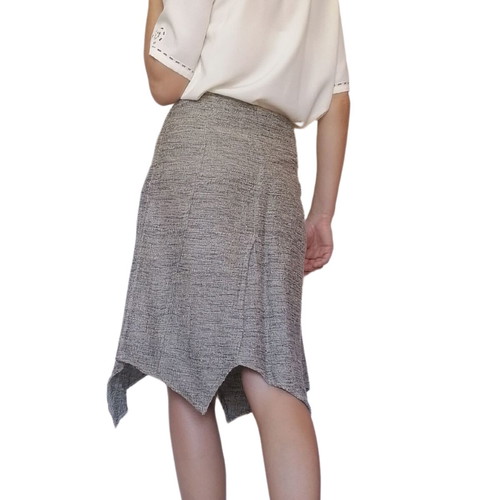 Vintage asymmetrical linen skirt Artisti Italiani used, grey