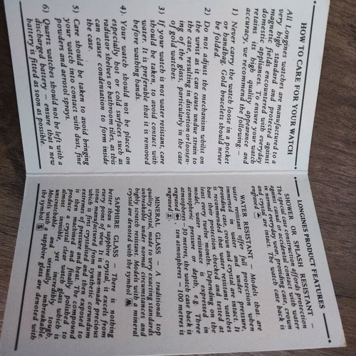 Longines vintage documents used, collector's item