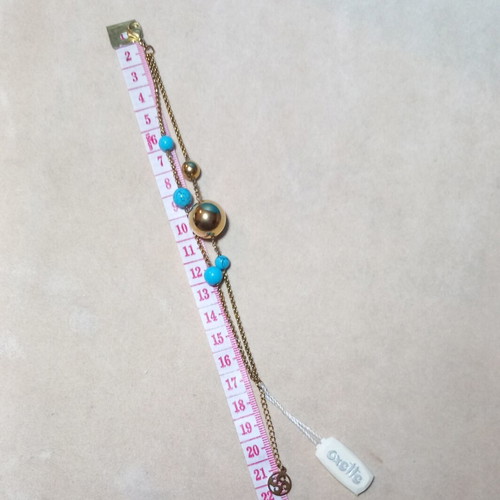 Oxette silver gold-plated bracelet with turquoise stones new