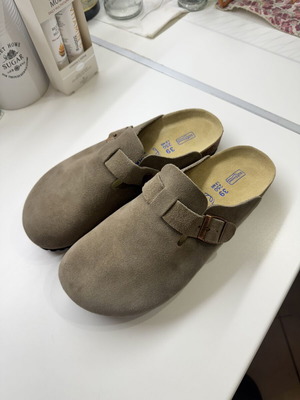 Birkenstock Boston Soft Footbed παντόφλες από μαλακό δέρμα suede νούμερο 39, σαν καινούργιο