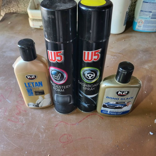 Car cleaning products new, polish used