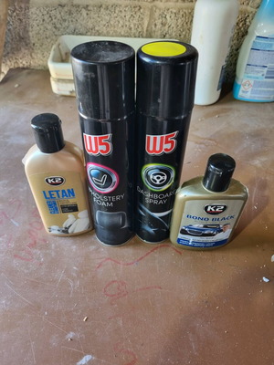 Car cleaning products new, polish used