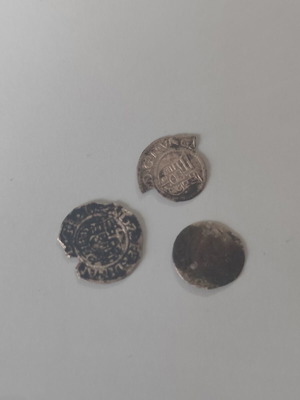 Silver medieval coins from Hungary used, set of 3