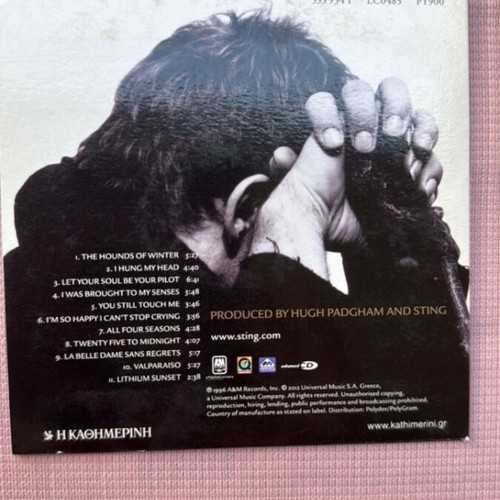 Sting Mercury Falling CD