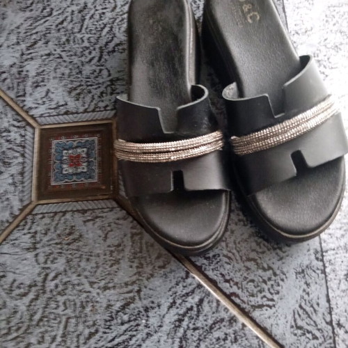 J&C platform black with silver details used, size 37